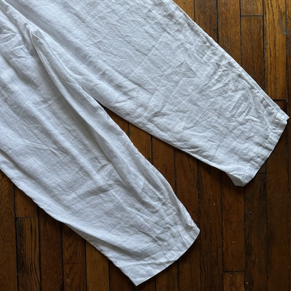 Quince Linen Pants Women XL White European 3 Pocket Elastic Waist Lightweight - Picture 10 of 10